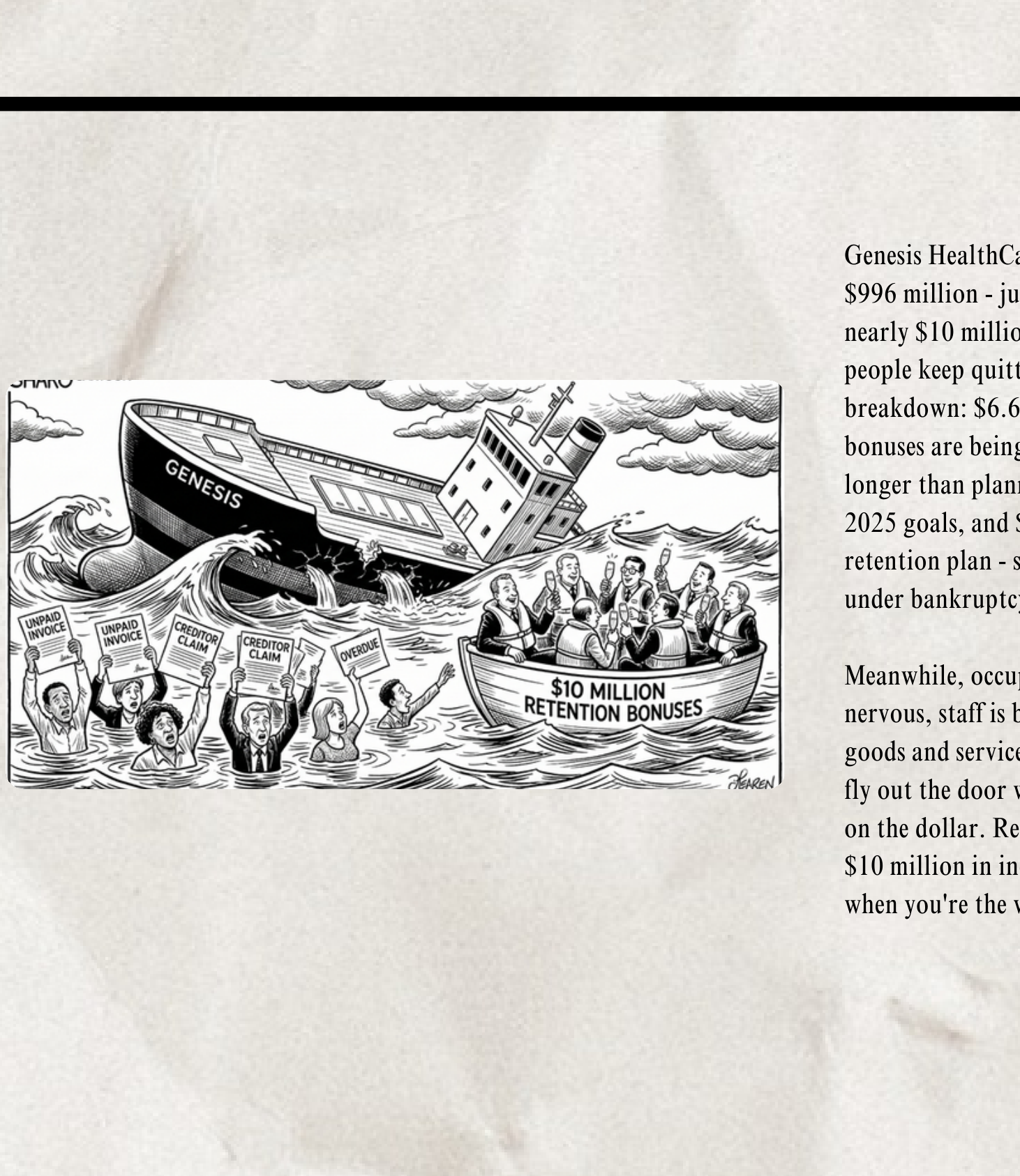 Genesis sinking ship